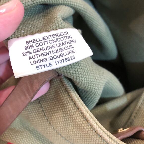 Tory Burch Green Canvas Logo Tote Bag - Picture 9 of 10